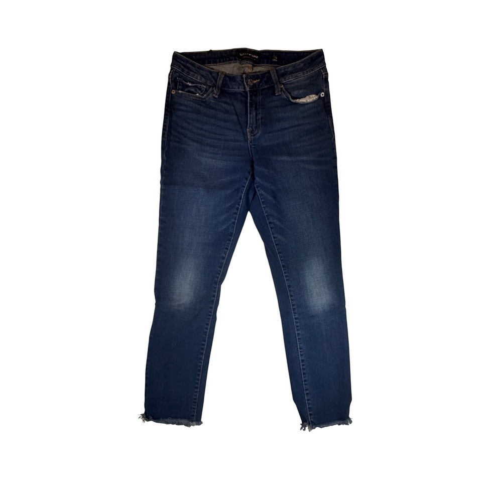 Lucky Brand Womens Jeans Size 6/28 Blue Denim Cropped Frayed Hem